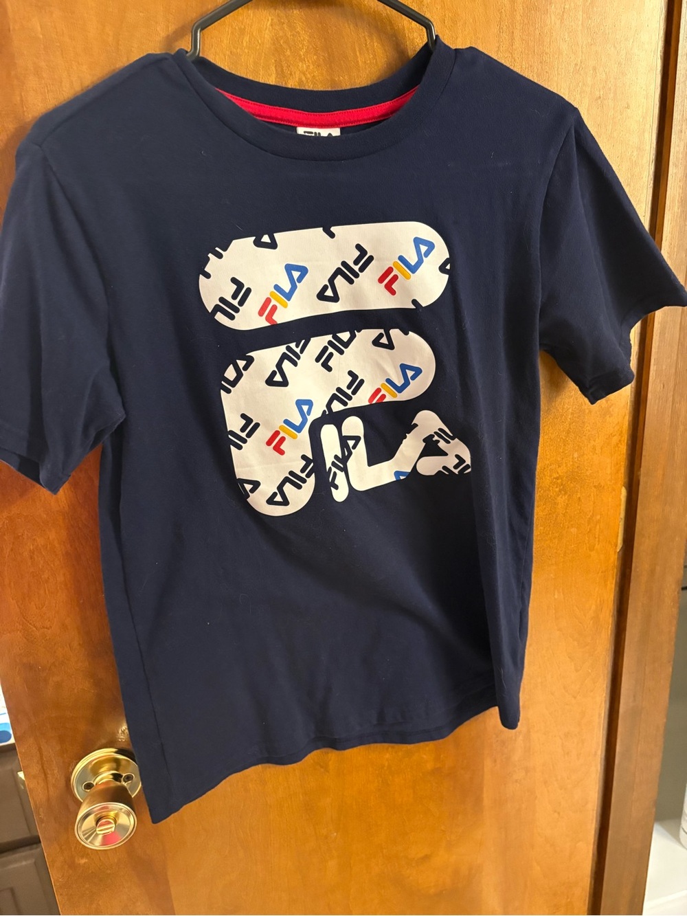 Fila Navy Short-Sleeve Tee with White Logo Fill